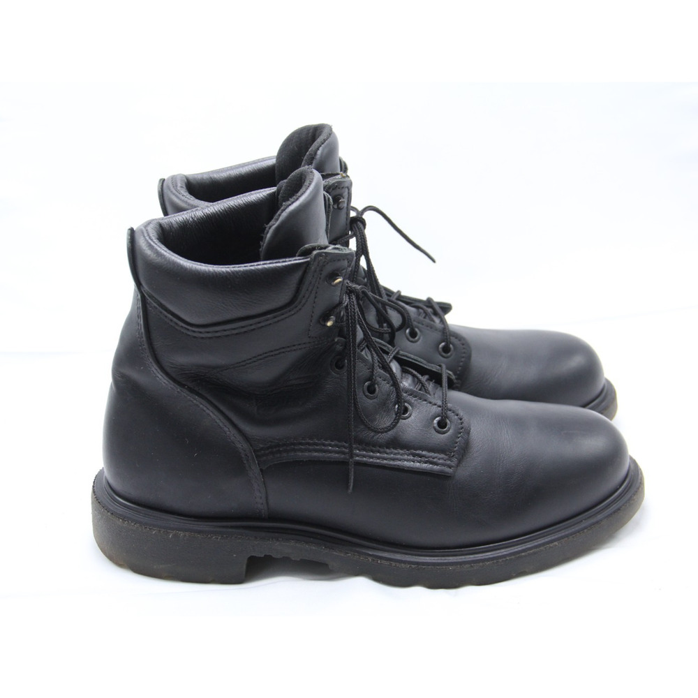 Red Wing 607 Boots Mens Size 11 E Supersole Biker Black Leather Lace Up Soft Toe
